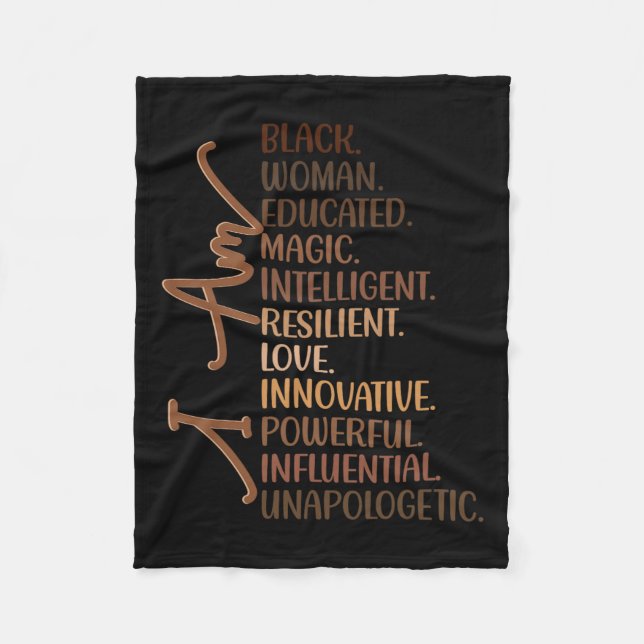 Couverture Polaire Je Suis Une Femme Noire Éduquée Melanin Histoire N (Devant)