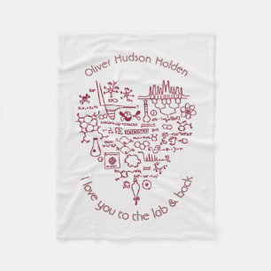 Couverture Polaire Je t'aime au Lab et retour cadeau de chimiste pers