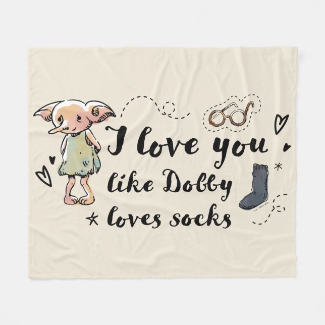 Couverture Polaire Je t'aime comme Dobby aime les chaussettes (Devant (Horizontal))