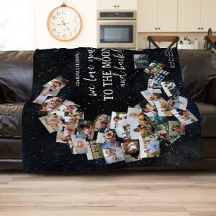 Couverture Polaire Je t'aime jusqu'à la lune et retour Photos de fa
