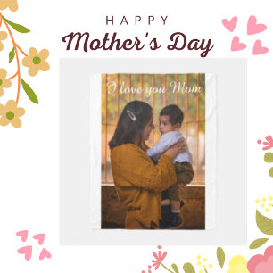 Couverture Polaire Je T'Aime Maman, Bonne Photo Personnalisée