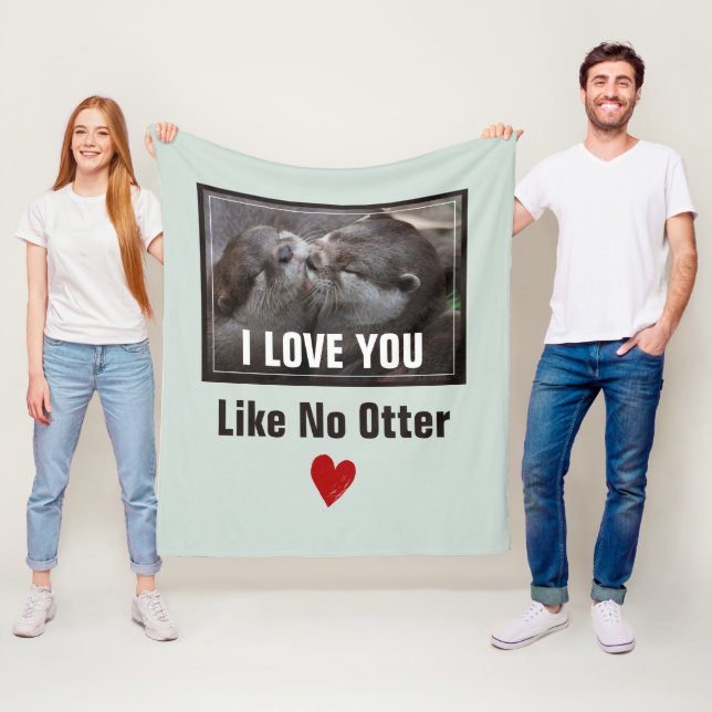 Couverture Polaire Je T'Aime Pas D'Otter Mignonne Photo (En situation)