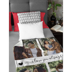 Couverture Polaire Je t'aime toujours et pour toujours Collage de 6 p