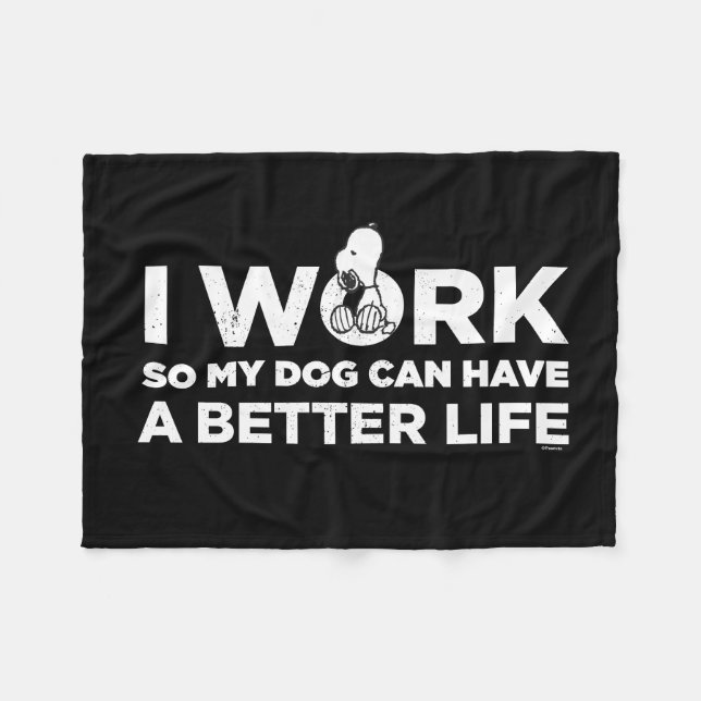 Couverture Polaire Je Travaille Pour Que Mon Chien Puisse Avoir Une M (Devant (Horizontal))