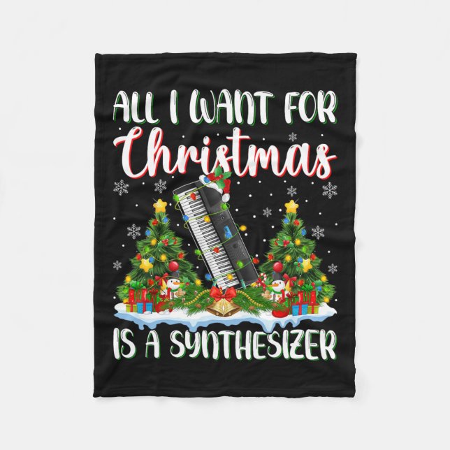 Couverture Polaire Je Veux Pour Noël Est Un Synthétiseur Xmas Tree Li (Devant)