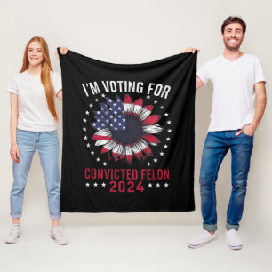 Couverture Polaire Je vote pour le condamné Felon Pro Trump 2024
