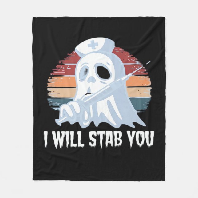 Couverture Polaire Je vous poignarderai un t-shirt, infirmière fantôm (Devant)