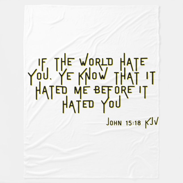 Couverture Polaire Jean 15:18 KJV Bible Scripture Verse (Devant)