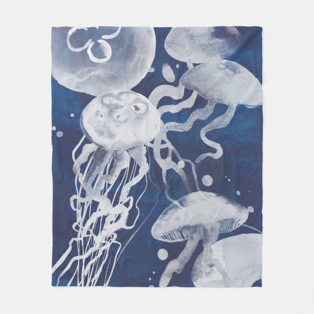 Couverture Polaire Jellyfish sur Arrière - plan de la Marine (Devant)