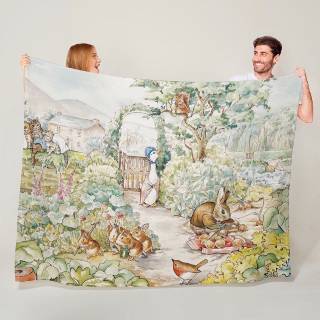 Couverture Polaire Jemima puddle canard dans le jardin (En situation)