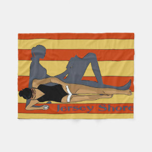 Couverture Polaire Jersey Shore, Gal on Beach Towel