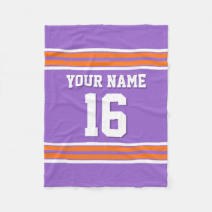 Couverture Polaire Jersey Sport Blanc Orange citrouille
