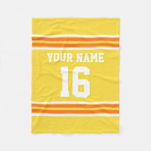 Couverture Polaire Jersey Sport Blanc Orange citrouille