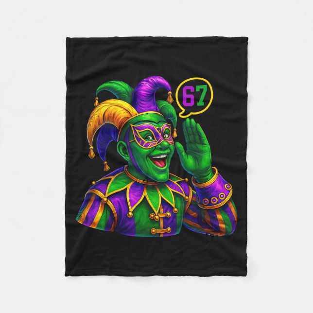 Couverture Polaire Jester Saying Six Seven 67 6 7 Meme Mardi Gras Fat (Devant)