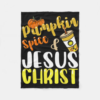 Couverture Polaire Jésus-Christ et Pumpkin Spice automne café 