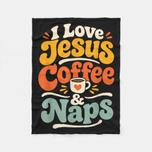 Couverture Polaire Jésus drôle Café Foi chrétienne Prière du matin