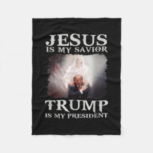 Couverture Polaire Jésus Est Mon Sauveur Trump Est Mon Président