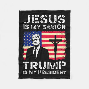 Couverture Polaire Jésus est mon sauveur Trump est mon président Trum