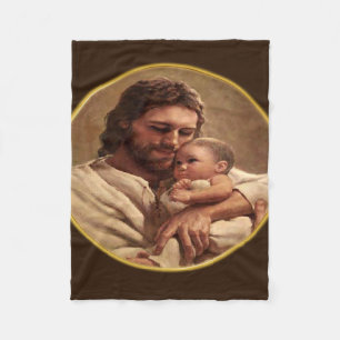 Couverture Polaire Jésus et enfant