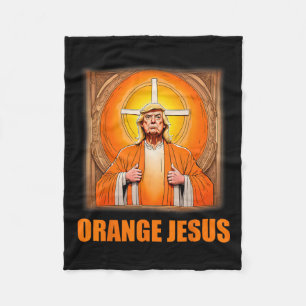 Couverture Polaire Jesus Funny Trump 1