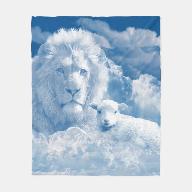 COUVERTURE POLAIRE JÉSUS L'AGNEAU ET JÉSUS LE LION (Devant)