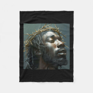 Couverture Polaire Jésus Noir, Christianisme, Église, Christ, Jésus _