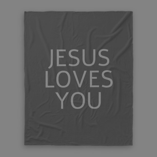 Couverture Polaire Jésus t'aime | gris clair et foncé (Créateur téléchargé)
