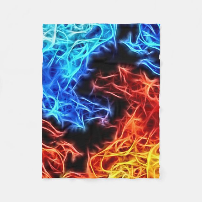 Couverture Polaire Jet énergique d'ouatine de motif de flammes bleues (Devant)