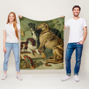 Couverture Polaire Jet vintage d'ouatine de peinture de barzoï
