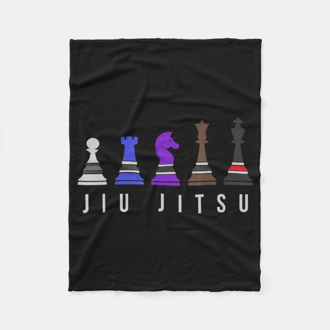 Couverture Polaire jeu d'échec jiu jitsu, cadeau bjj avec texte. (Devant)