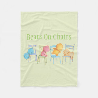 Couverture Polaire Jeu d'ours bleus, roses, jaunes, et Brown