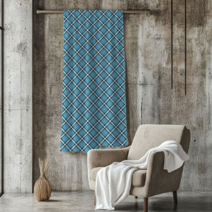 Couverture Polaire Jeu Plaid classique dans les tons bleu et jaune