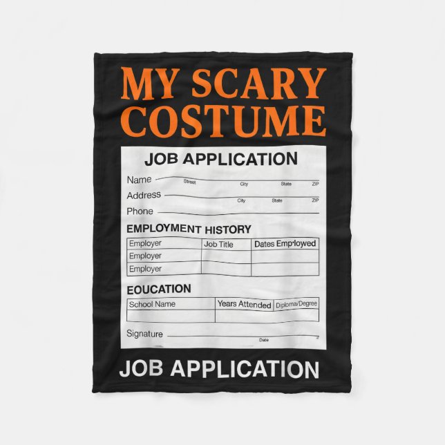 Couverture Polaire Job Application Funny Y Halloween Costume Trick Or (Devant)