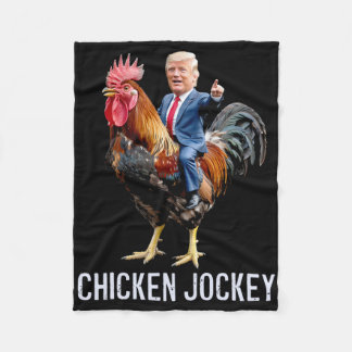 Couverture Polaire Jockey de poulet Trump Mème amusant 1