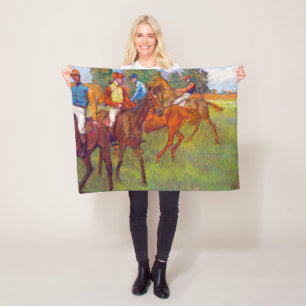 Couverture Polaire Jockeys et chevaux de course, Edgar Degas