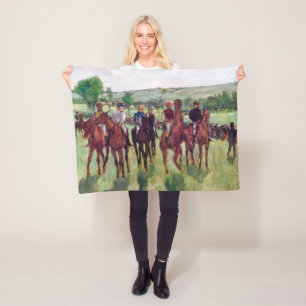 Couverture Polaire Jockeys et chevaux de course, Edgar Degas