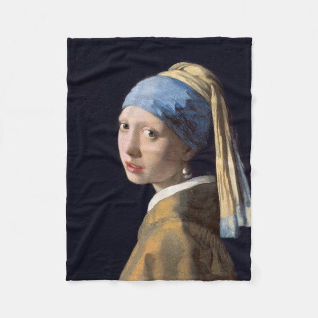 Couverture Polaire JOHANNES VERMEER - Fille avec une boucle d'oreille (Devant)