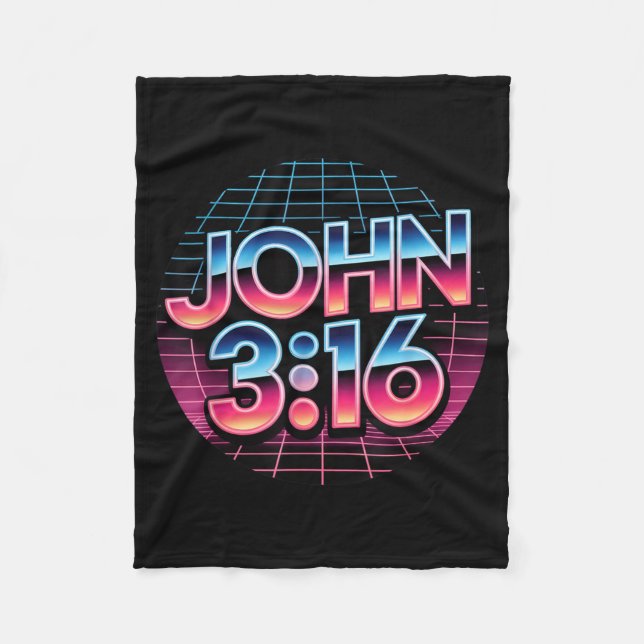 Couverture Polaire John 3_16 80s Retro Christian Faith Design  (Devant)
