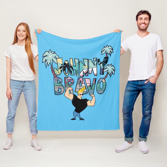 Couverture Polaire Johnny Bravo Palm Tree (En situation)