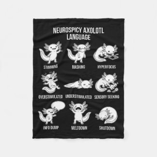 Couverture Polaire Joli Axolotl Neuroépicé Autisme Tdah Stimming