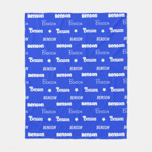 Couverture Polaire Joli bleu royal répétant le nom personnalisé