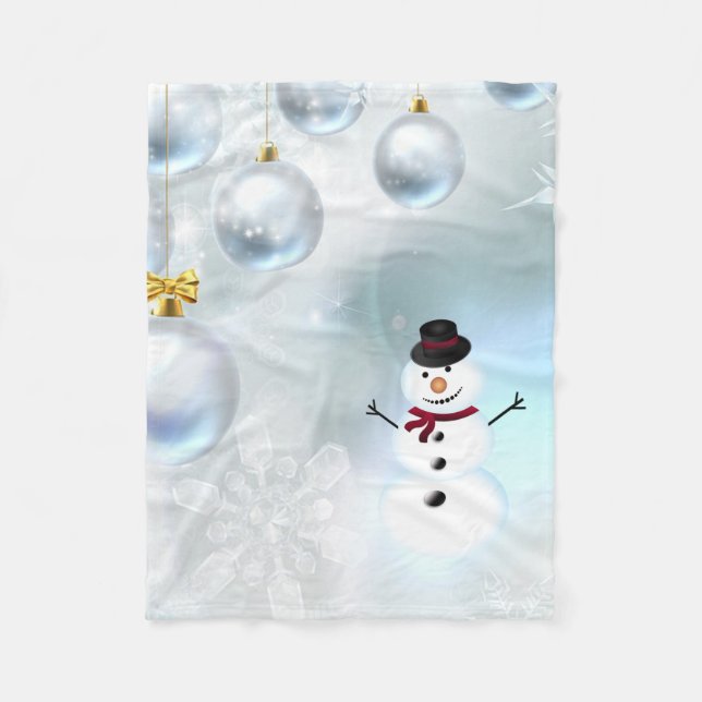 Couverture Polaire Joli bonhomme de neige (Devant)