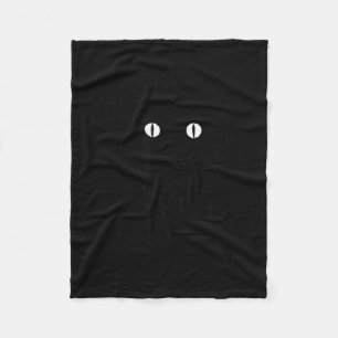 Couverture Polaire Joli Chat Noir d'Halloween Avec Moustaches Heureux