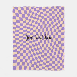 Couverture Polaire Joli Damier Déformé Rétro Lavande