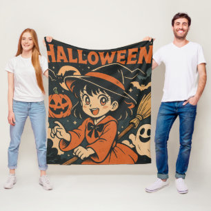 Couverture Polaire Joli dessin animé japonais rétro Halloween