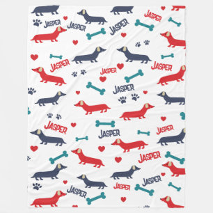 Couverture Polaire Joli Doxie coloré Chien Dachshund