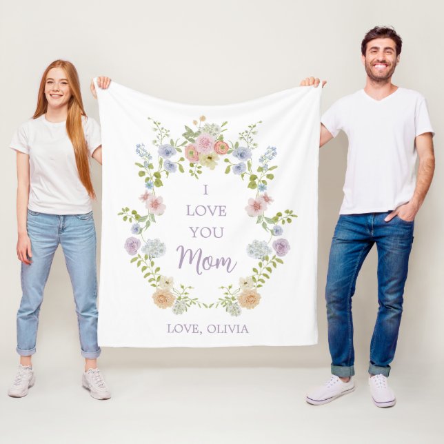 Couverture Polaire Joli Fleur sauvage de printemps | Tu aimes maman (En situation)