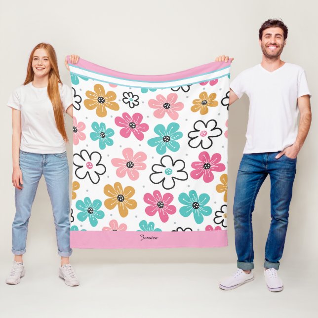 Couverture Polaire Joli floral coloré (En situation)
