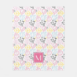 Couverture Polaire Joli Motif Pastels Monogramme