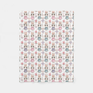 Couverture Polaire Joli motif sans couture de lapin à l'aquarelle